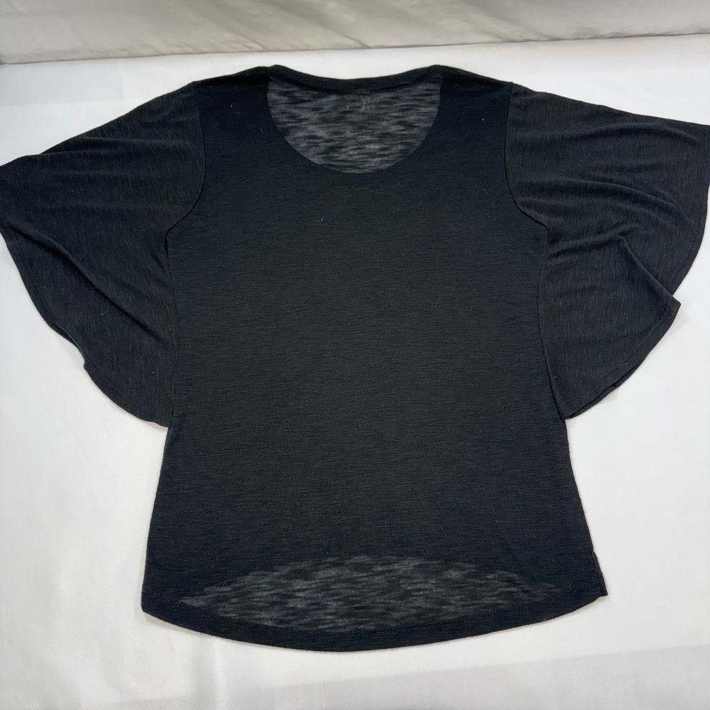 VTG Ransom Y2K Star Mandala Celestial‎ Top M Black Butterfly Sleeve Whimsygoth - Picture 4 of 11